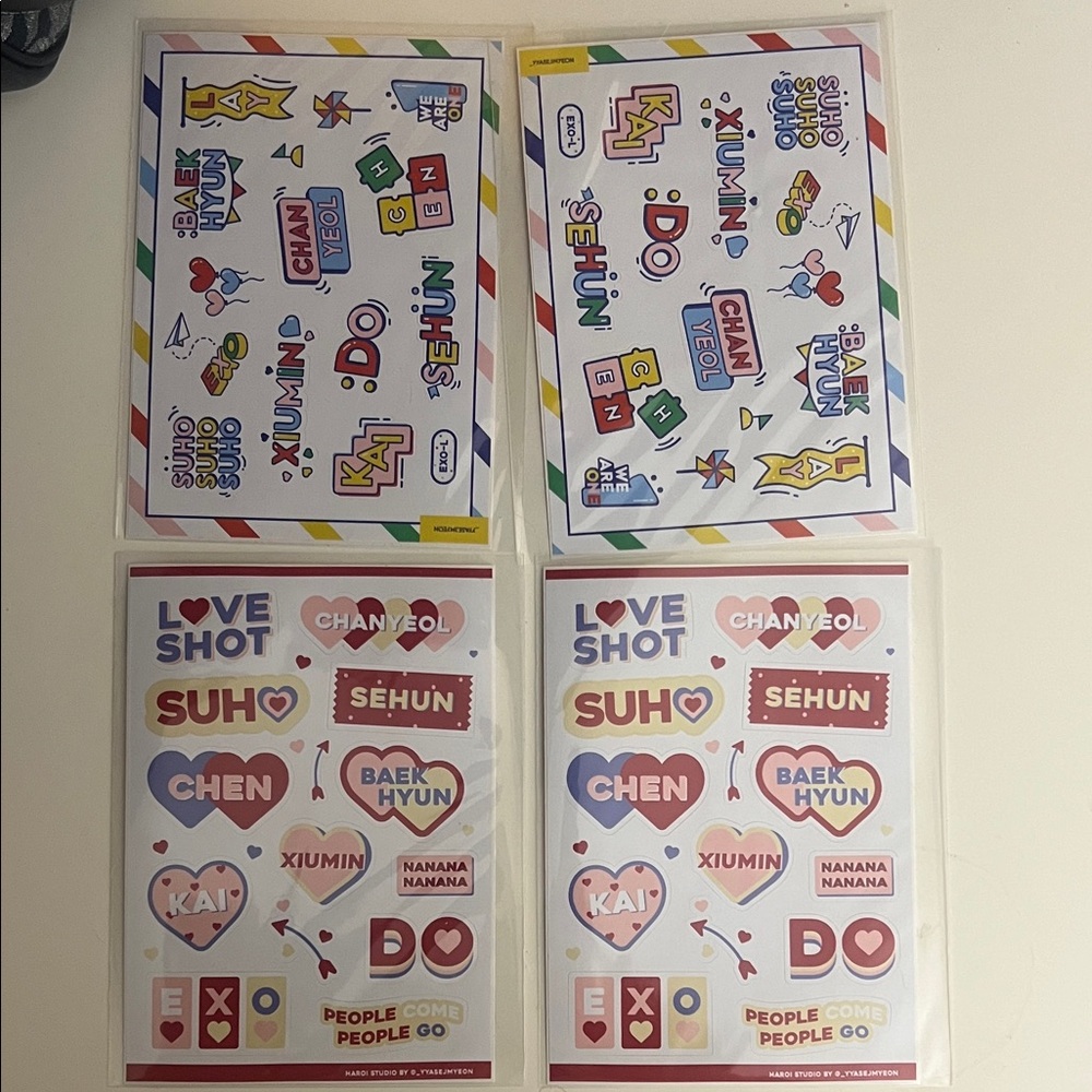EXO sticker sets - 4 sheets by haroi studio